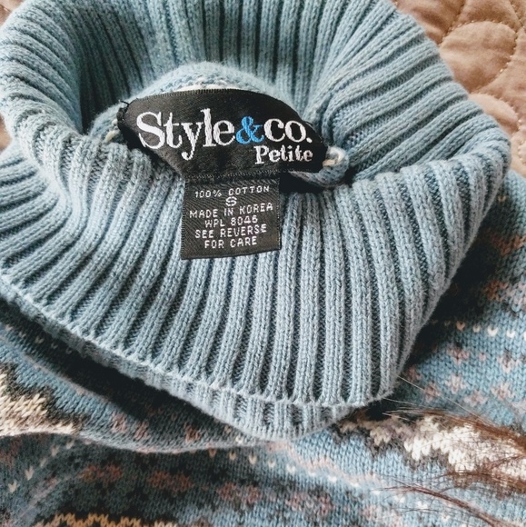 Style&Co winter patterned turtleneck sweater SP - Picture 2 of 8